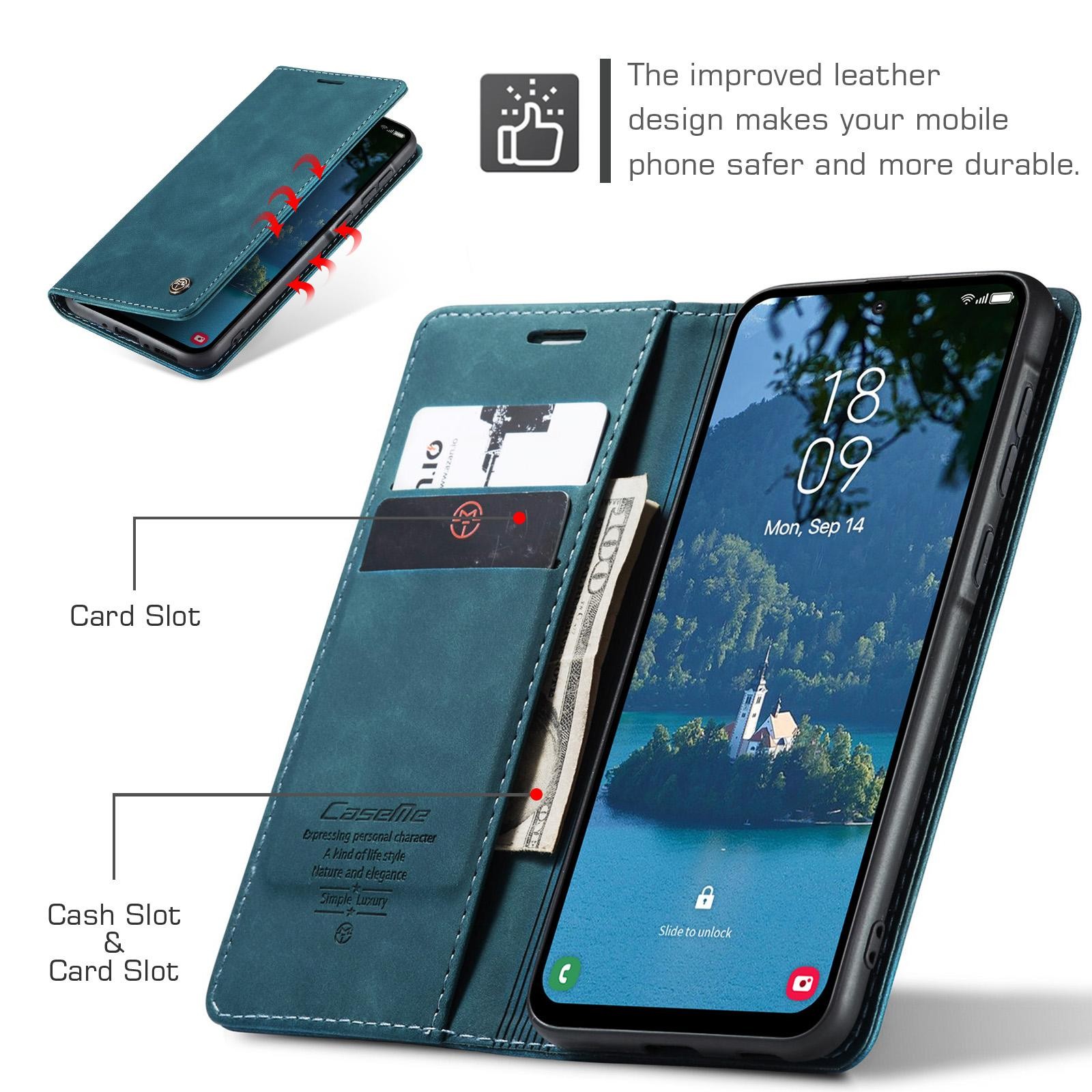 CaseMe 013 Samsung Galaxy A36 5G Retro Leather Θήκη Βιβλίο -Blue