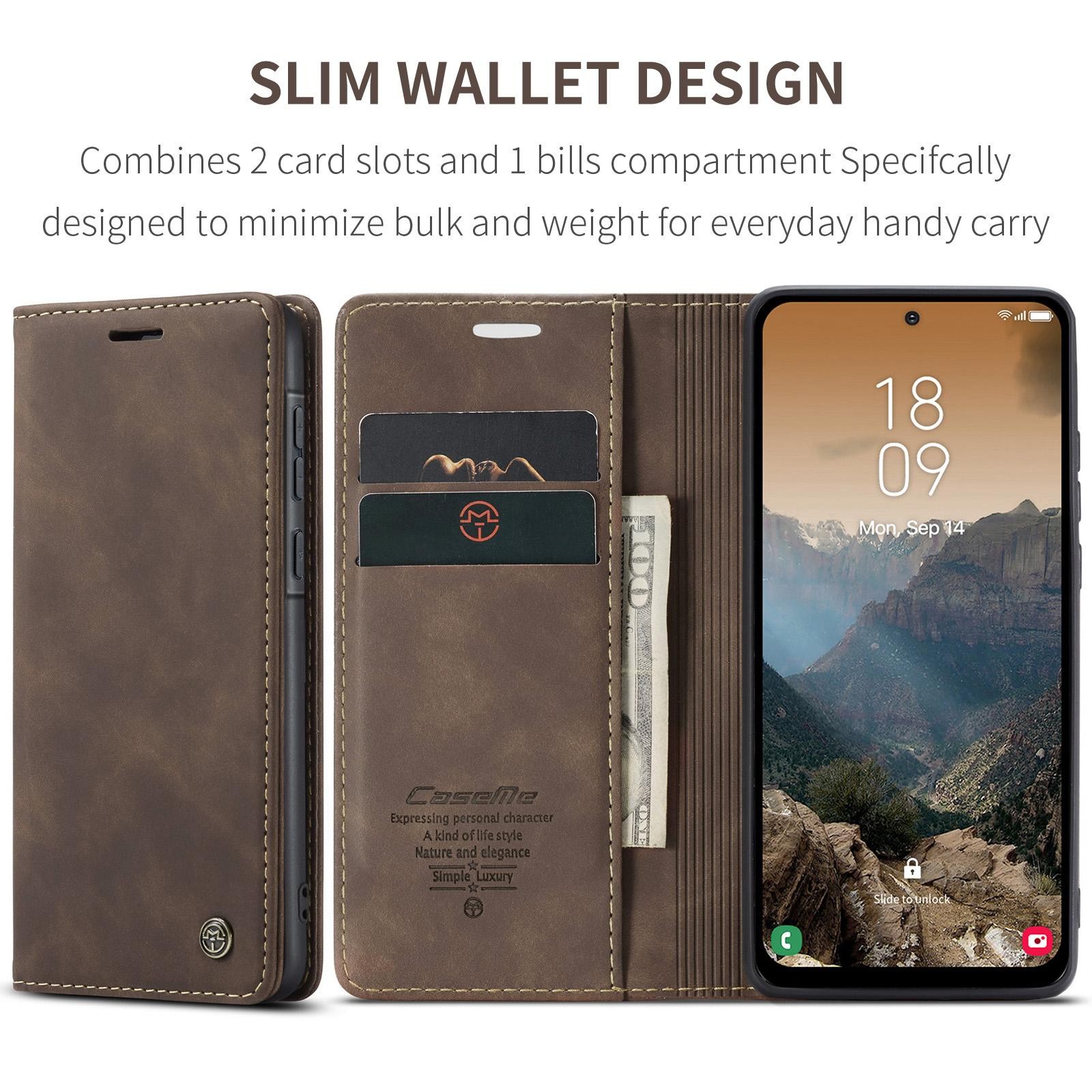 CaseMe 013 Samsung Galaxy A36 5G Retro Leather Θήκη Βιβλίο -Coffee