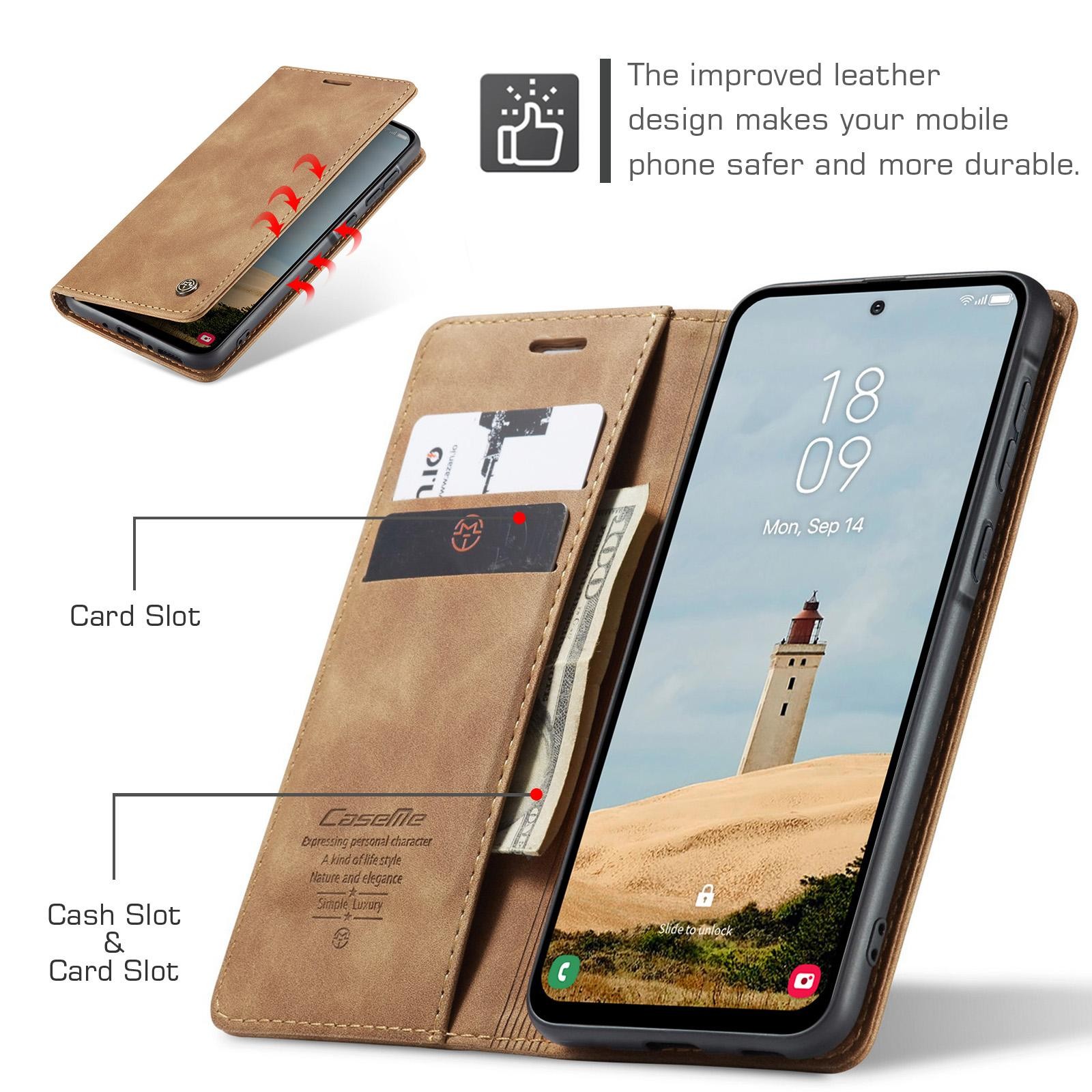 CaseMe 013 Samsung Galaxy A36 5G Retro Leather Θήκη Βιβλίο -Brown