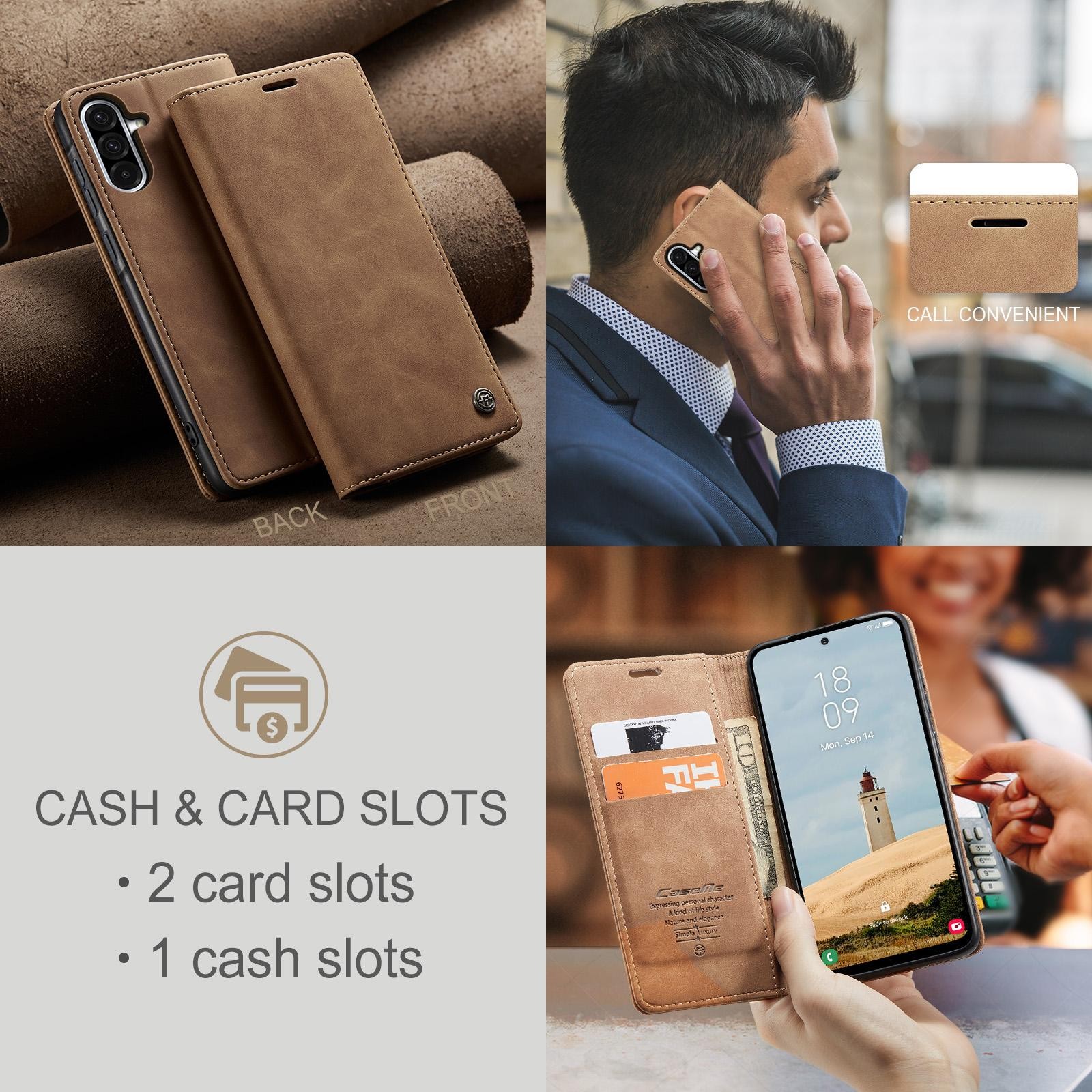 CaseMe 013 Samsung Galaxy A36 5G Retro Leather Θήκη Βιβλίο -Brown