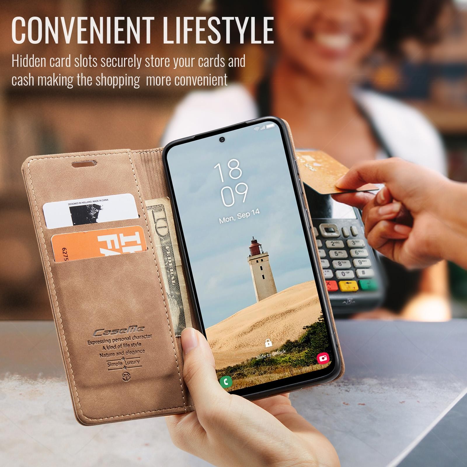CaseMe 013 Samsung Galaxy A36 5G Retro Leather Θήκη Βιβλίο -Brown