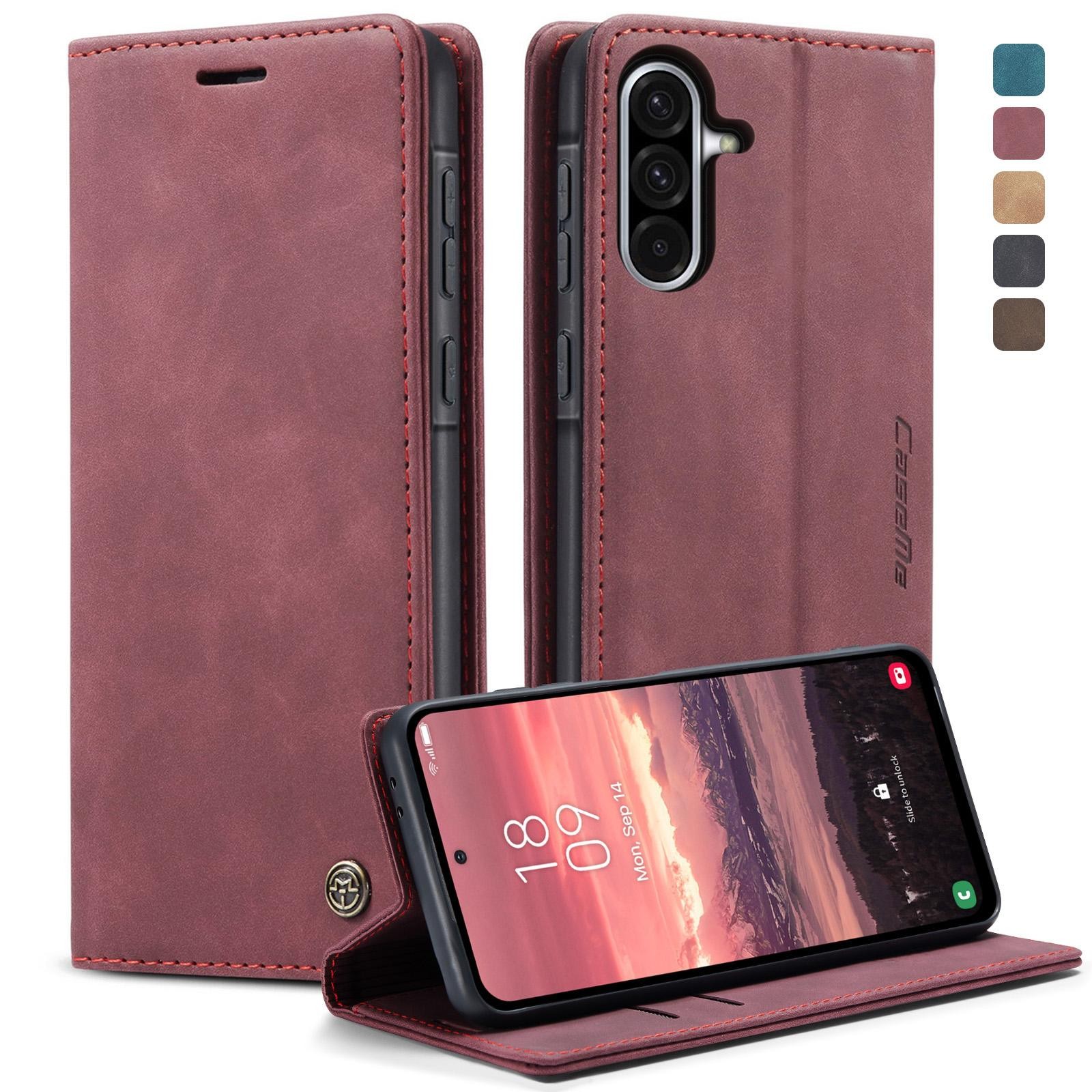 CaseMe 013 Samsung Galaxy A36 5G Retro Leather Θήκη Βιβλίο -Red