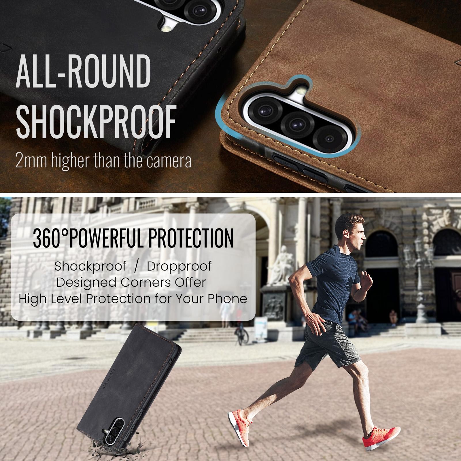 CaseMe 013 Samsung Galaxy A36 5G Retro Leather Θήκη Βιβλίο -Black