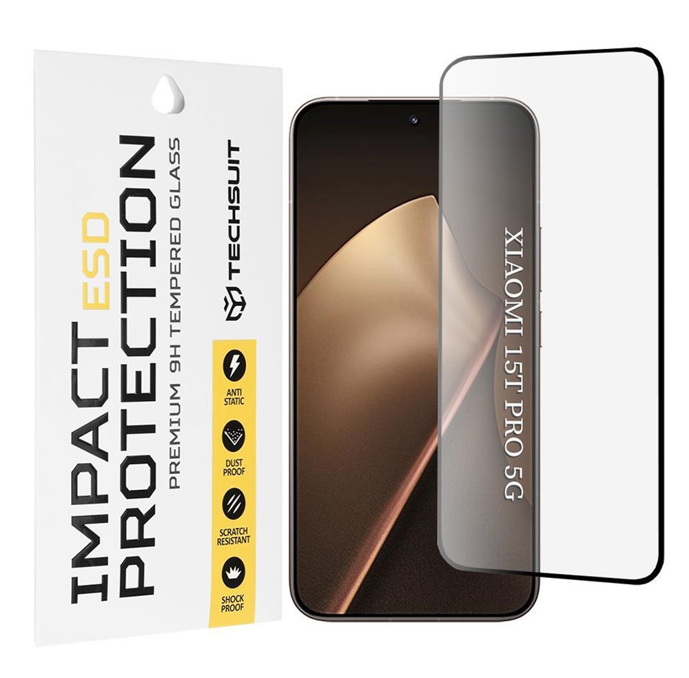 Xiaomi 17 Προστασία Οθόνης με Μαύρο Περίγραμμα Techsuit ESD Full Glue Tempered Glass
