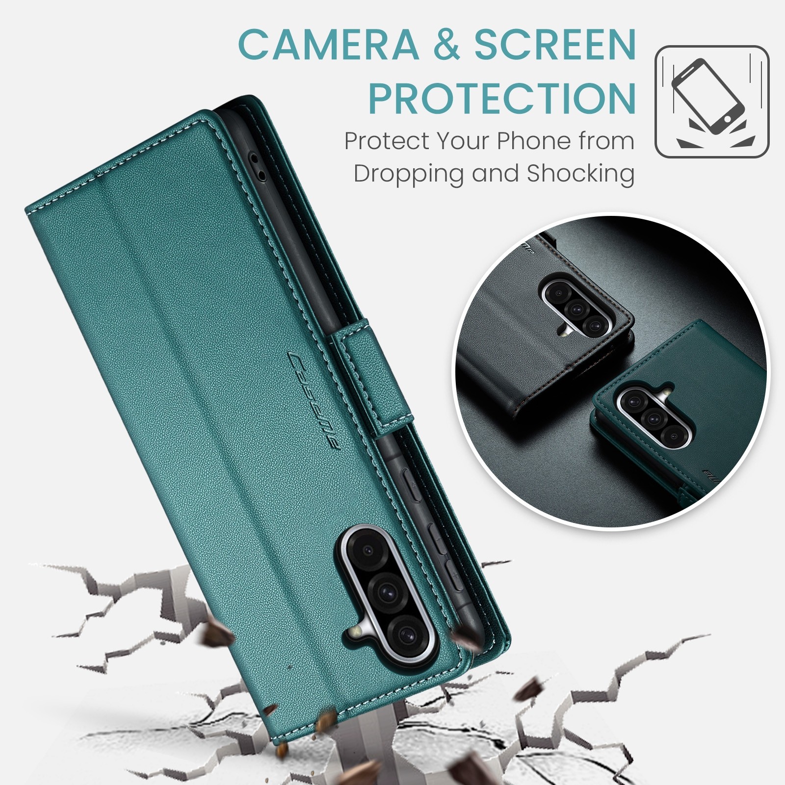 CaseMe 023 Samsung Galaxy A36 5G RFID Θήκη Πορτοφόλι Δερμάτινη –Green