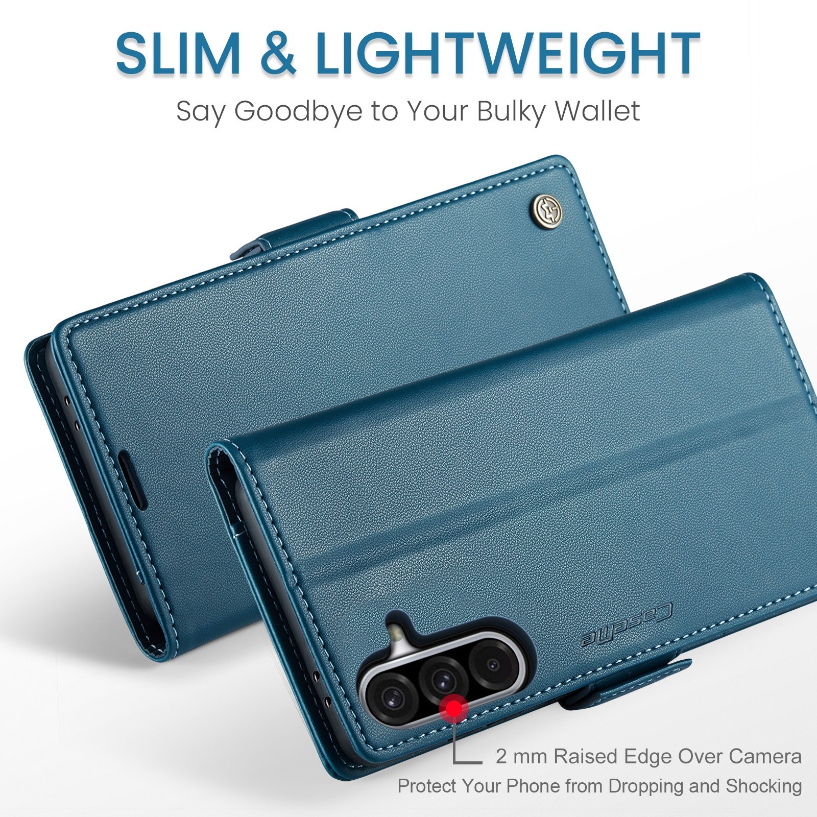 CaseMe 023 Samsung Galaxy A36 5G RFID Θήκη Πορτοφόλι Δερμάτινη – Blue
