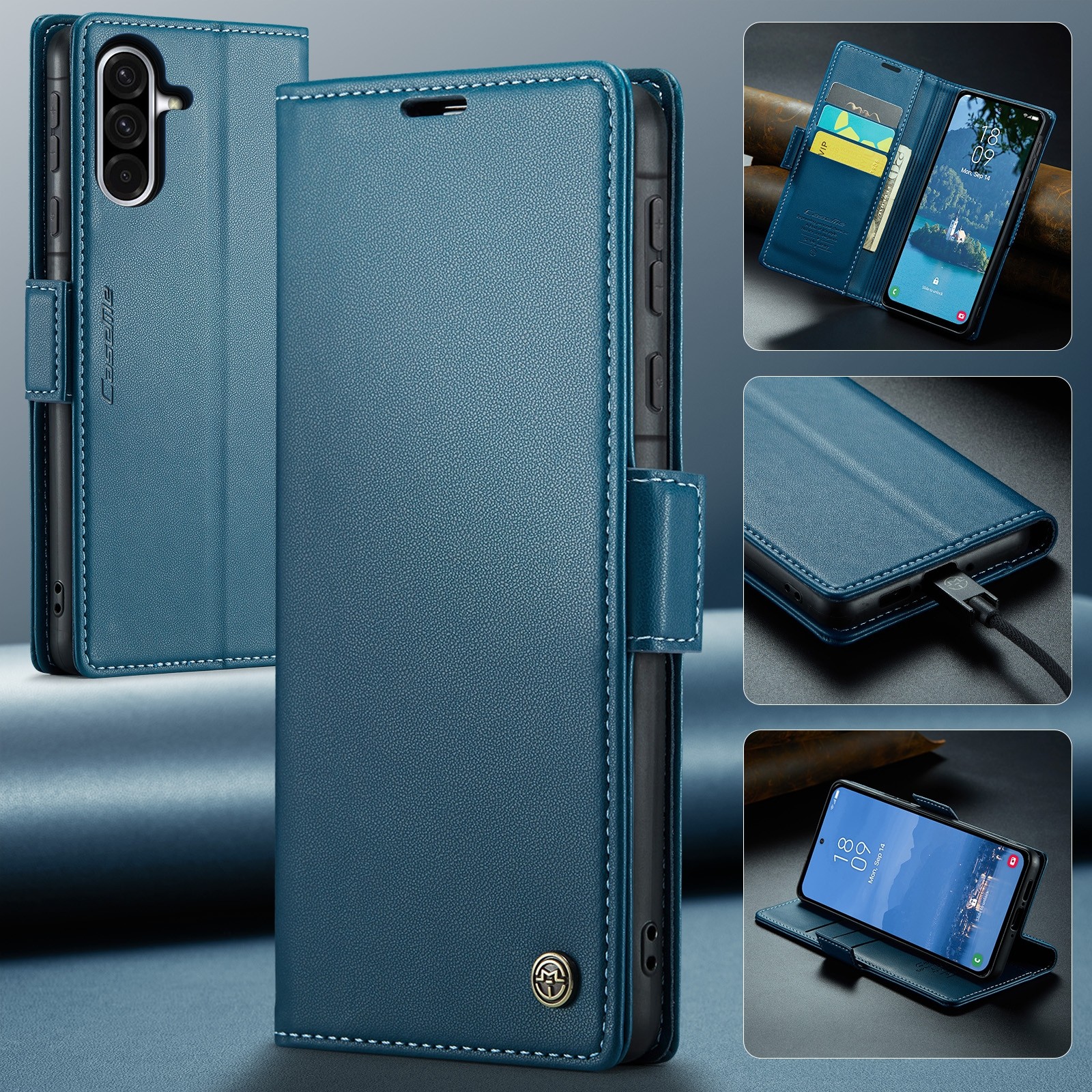 CaseMe 023 Samsung Galaxy A36 5G RFID Θήκη Πορτοφόλι Δερμάτινη – Blue