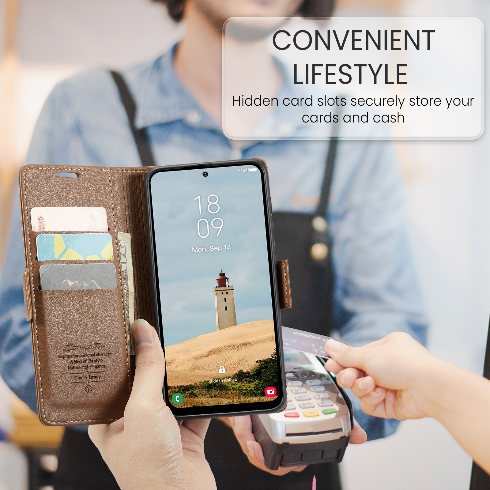 CaseMe 023 Samsung Galaxy A36 5G RFID Θήκη Πορτοφόλι Δερμάτινη –Brown