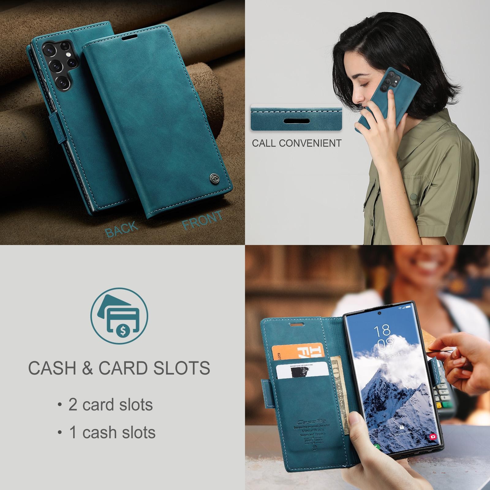 CaseMe 013 Samsung Galaxy S25 Ultra 5G Retro Leather Θήκη Βιβλίο -Blue