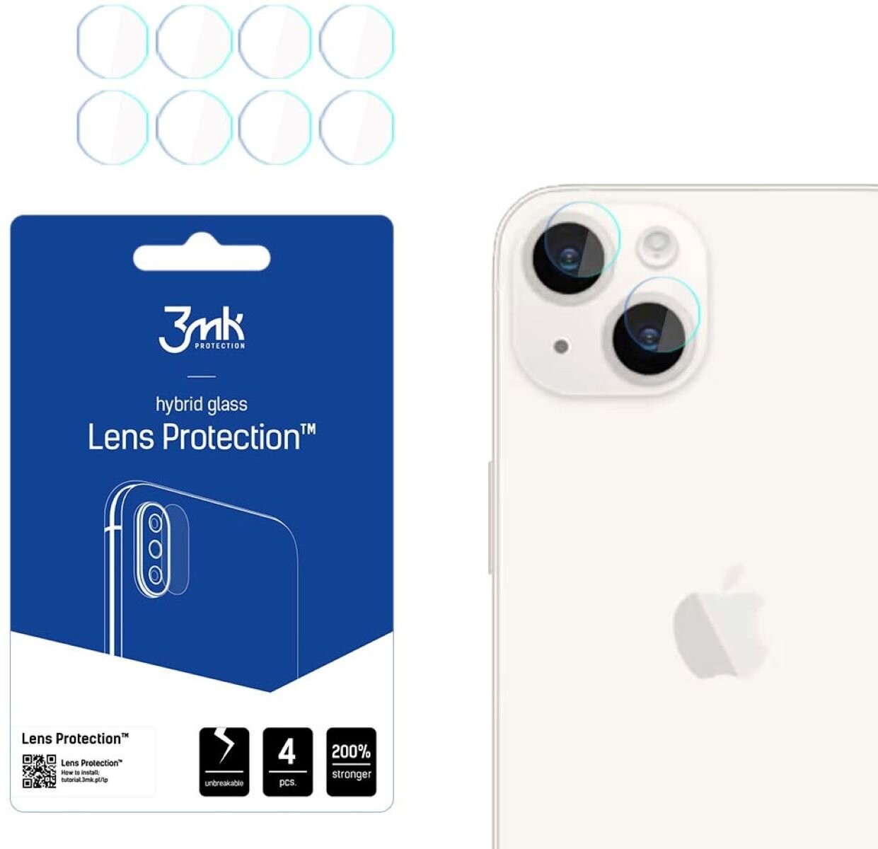Iphone 15 Προστασία Κάμερας 3mk Lens Protection Camera Glass 4 pcs