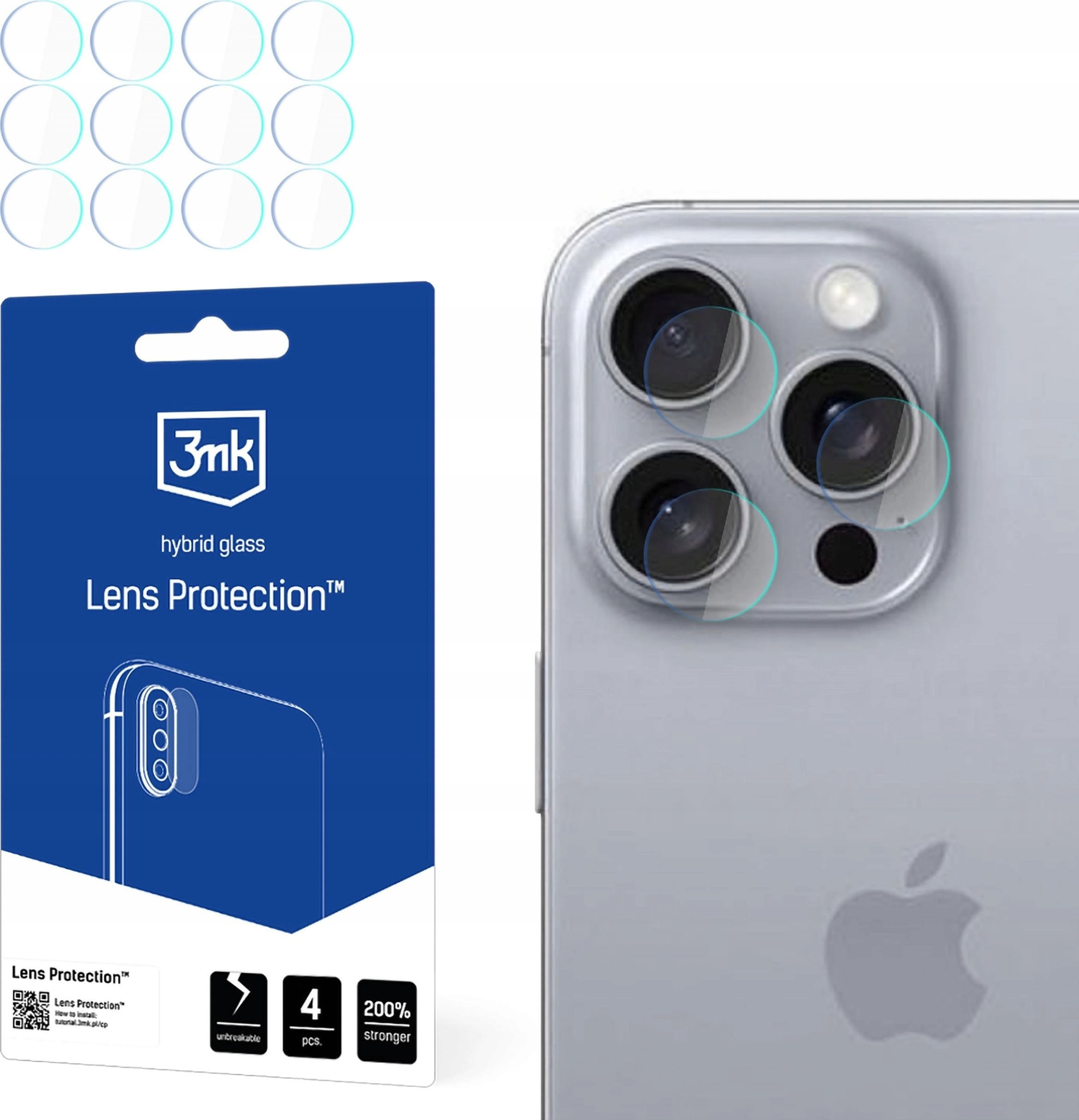 Iphone 16 Pro Max Προστασία Κάμερας 3mk Lens Protection Camera Glass 4 pcs