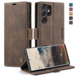 CaseMe 013 Samsung Galaxy S25 Ultra 5G Retro Leather Θήκη Βιβλίο -Coffee
