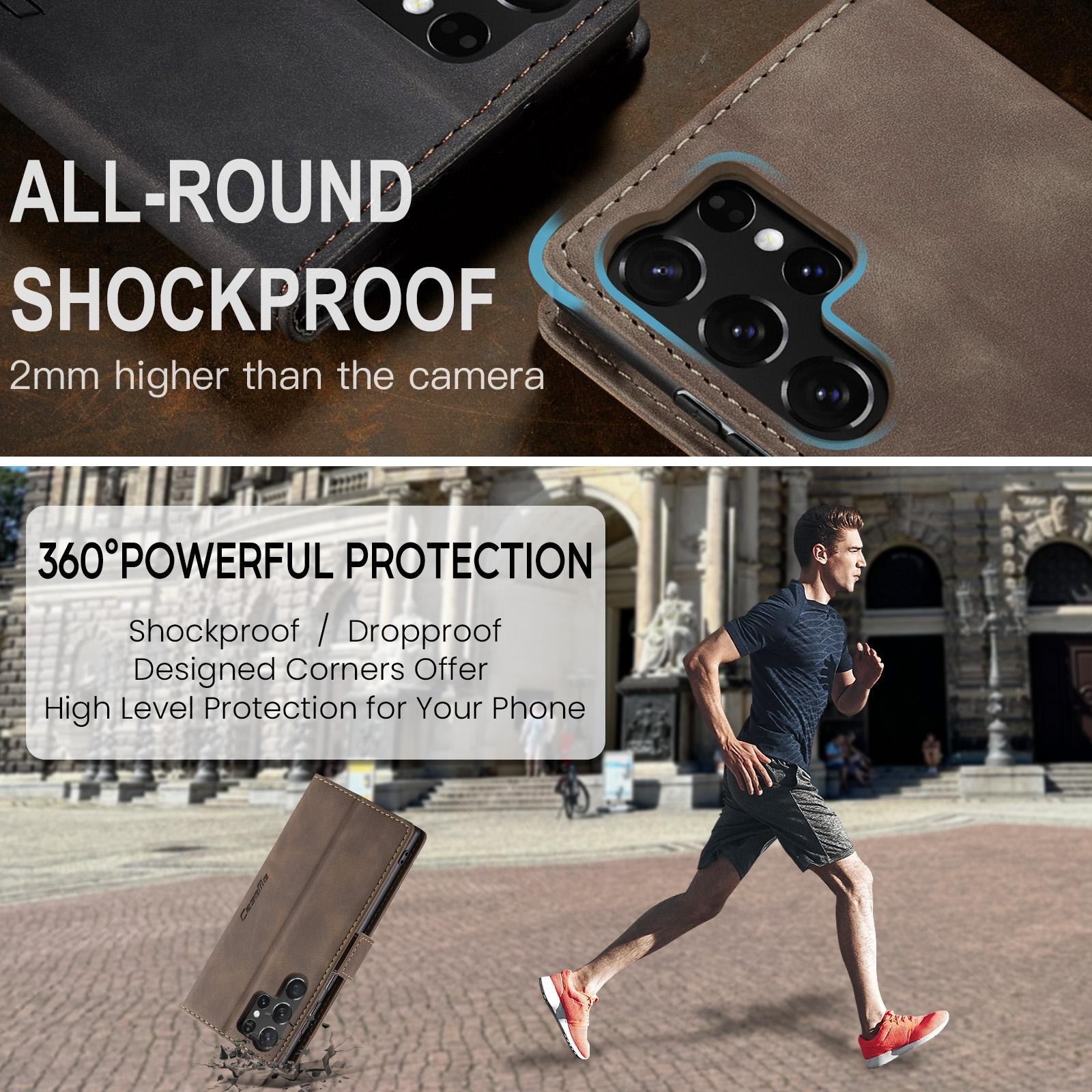 CaseMe 013 Samsung Galaxy S25 Ultra 5G Retro Leather Θήκη Βιβλίο -Coffee