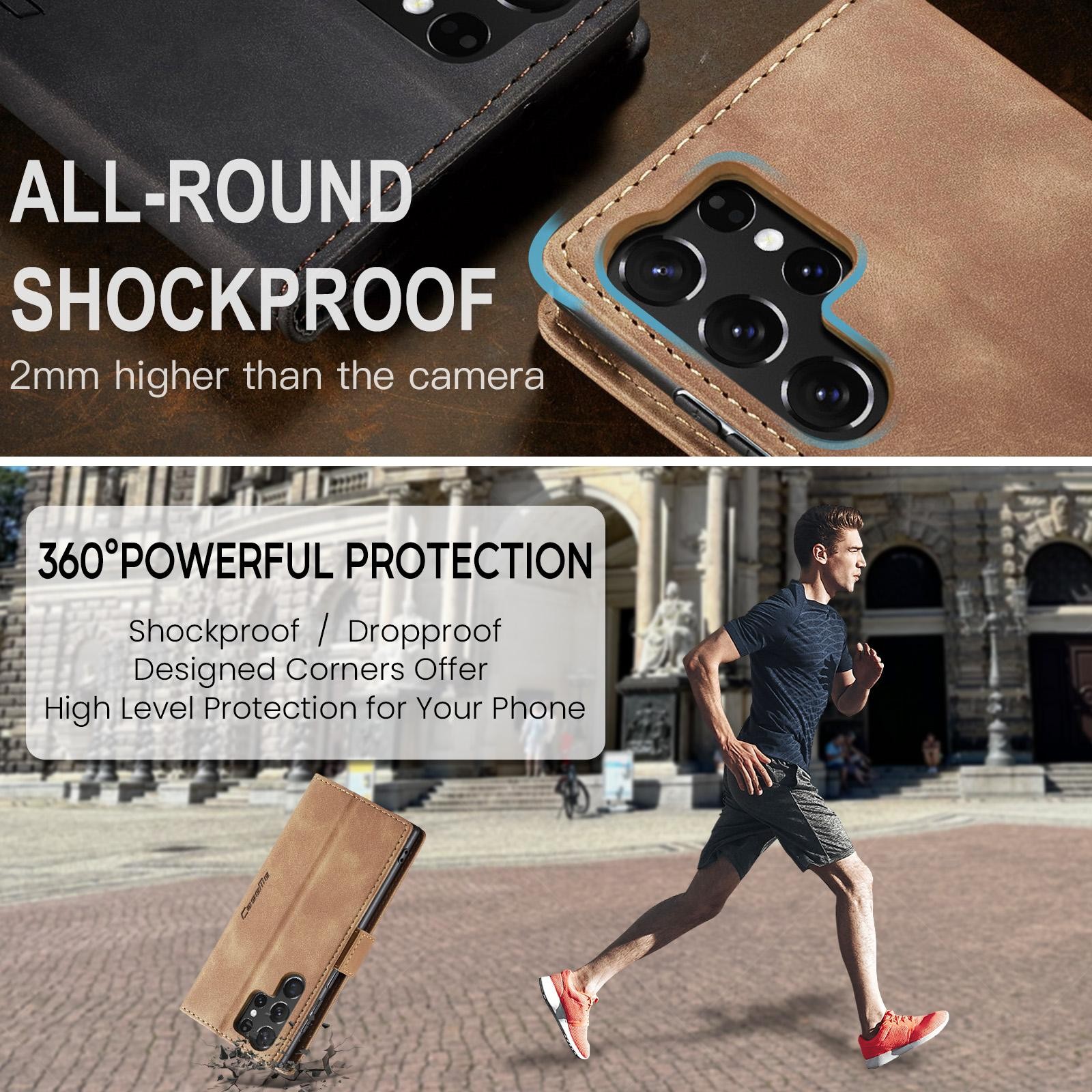 CaseMe 013 Samsung Galaxy S25 Ultra 5G Retro Leather Θήκη Βιβλίο - Brown