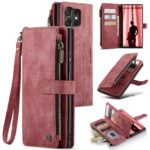 CaseMe C30 Samsung Galaxy S25 Ultra 5G Card Slots Zipper Θήκη Πορτοφόλι Δερμάτινη –Red