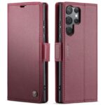 CaseMe 023 Samsung Galaxy S25 Ultra 5G RFID Θήκη Πορτοφόλι Δερμάτινη – Red