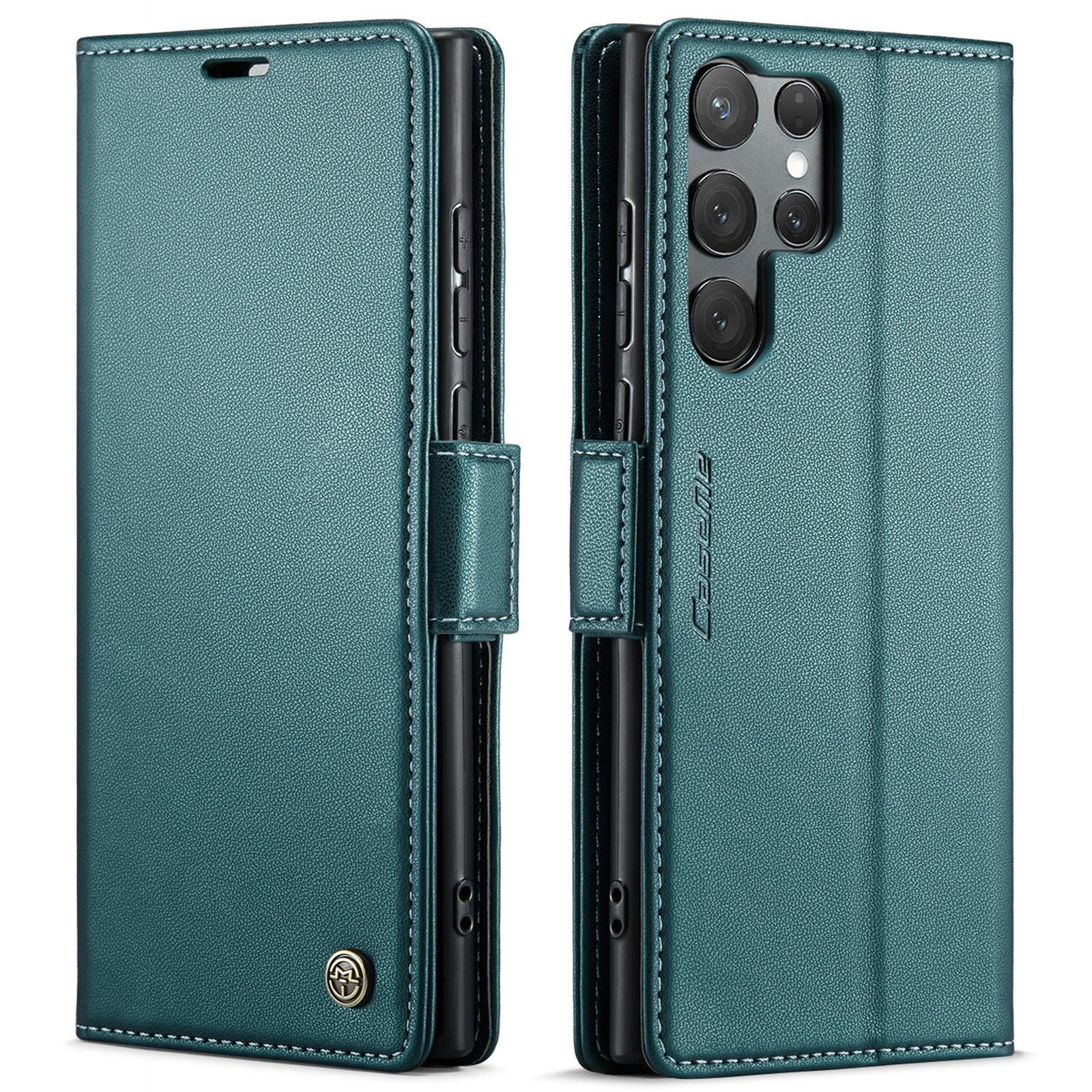 CaseMe 023 Samsung Galaxy S25 Ultra 5G RFID Θήκη Πορτοφόλι Δερμάτινη –Green