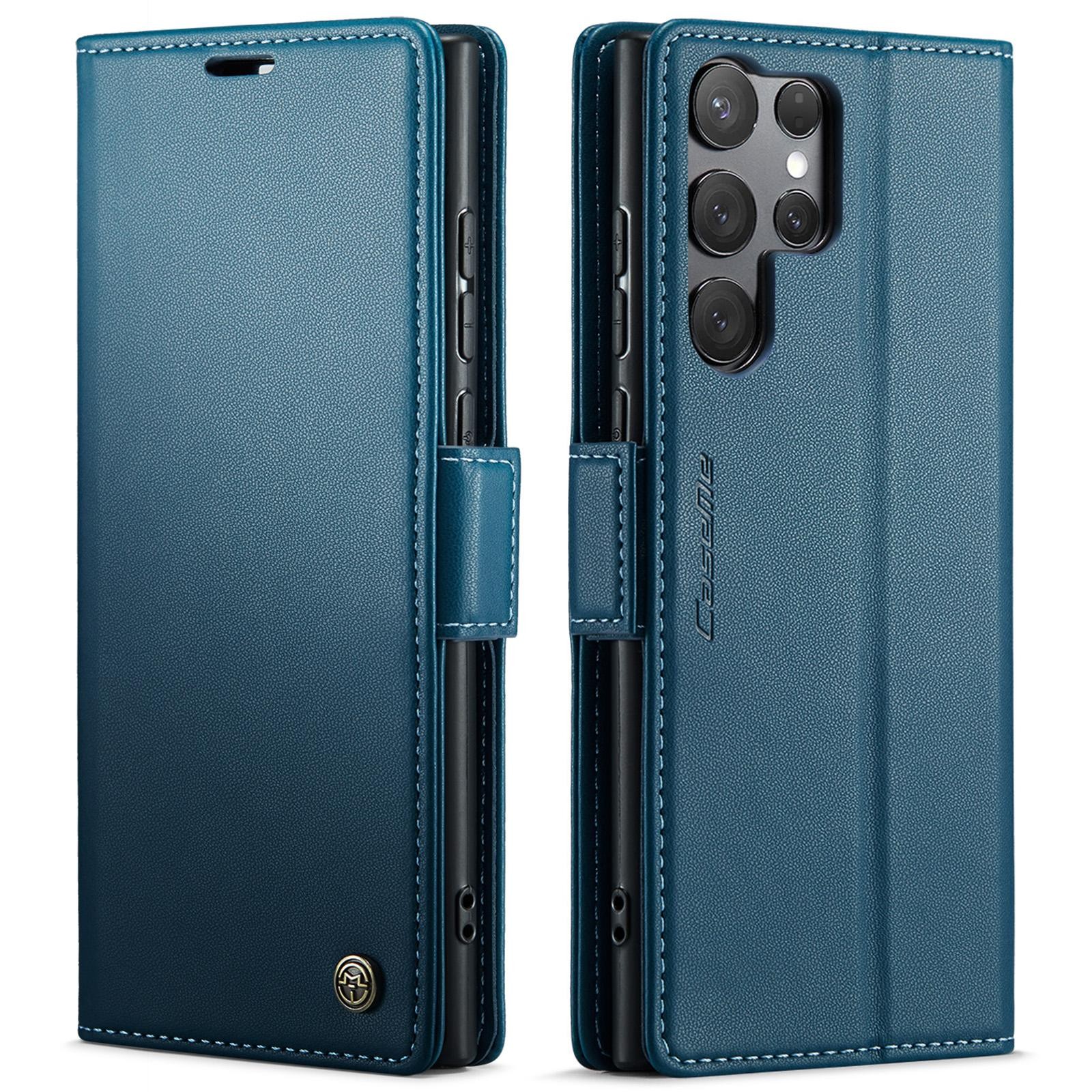 CaseMe 023 Samsung Galaxy S25 Ultra 5G RFID Θήκη Πορτοφόλι Δερμάτινη – Blue