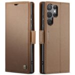 CaseMe 023 Samsung Galaxy S25 Ultra 5G RFID Θήκη Πορτοφόλι Δερμάτινη –Brown