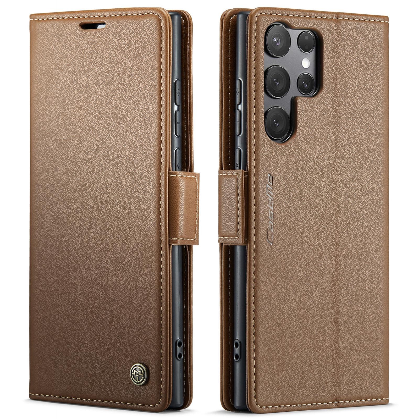CaseMe 023 Samsung Galaxy S25 Ultra 5G RFID Θήκη Πορτοφόλι Δερμάτινη –Brown