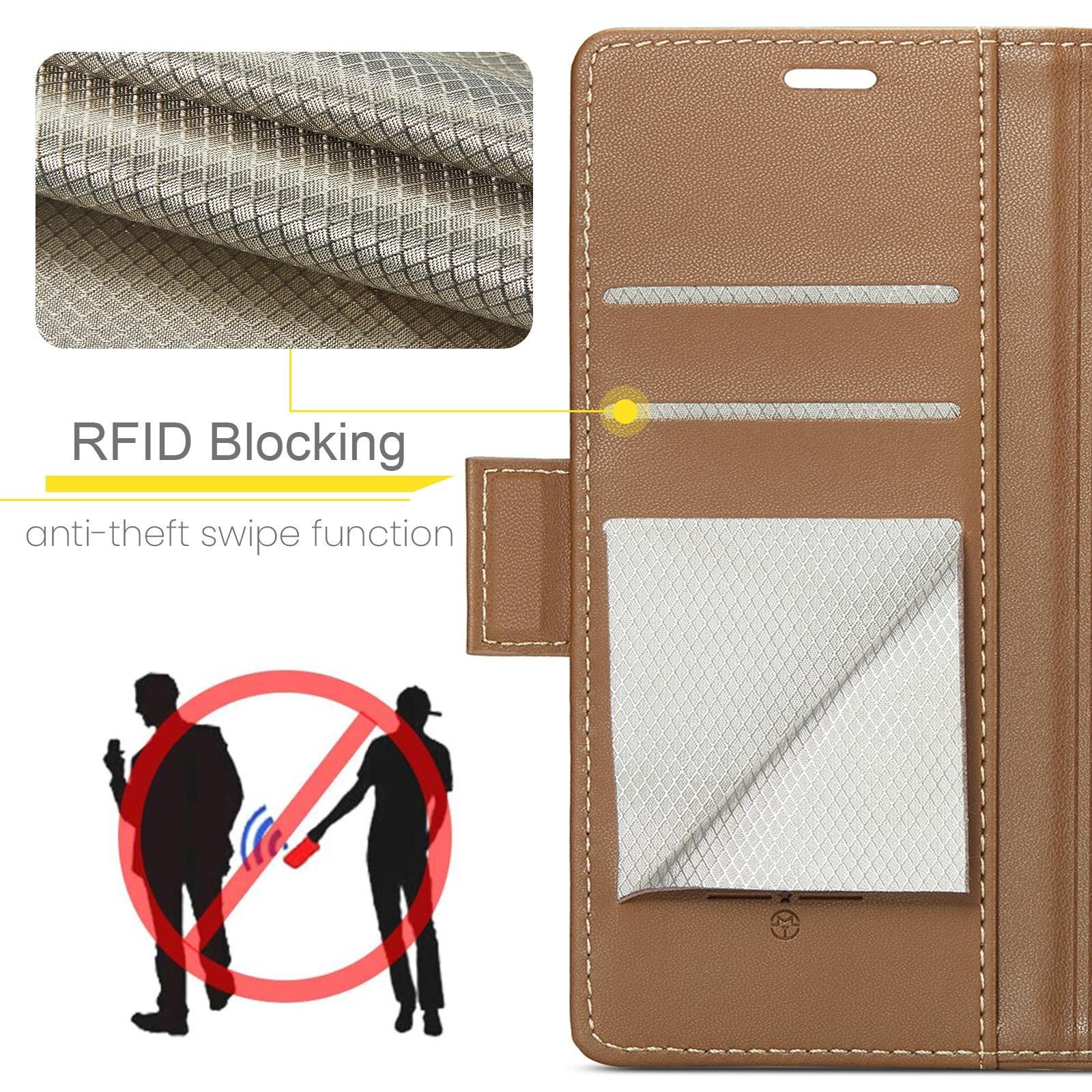 CaseMe 023 Samsung Galaxy S25 Ultra 5G RFID Θήκη Πορτοφόλι Δερμάτινη –Brown