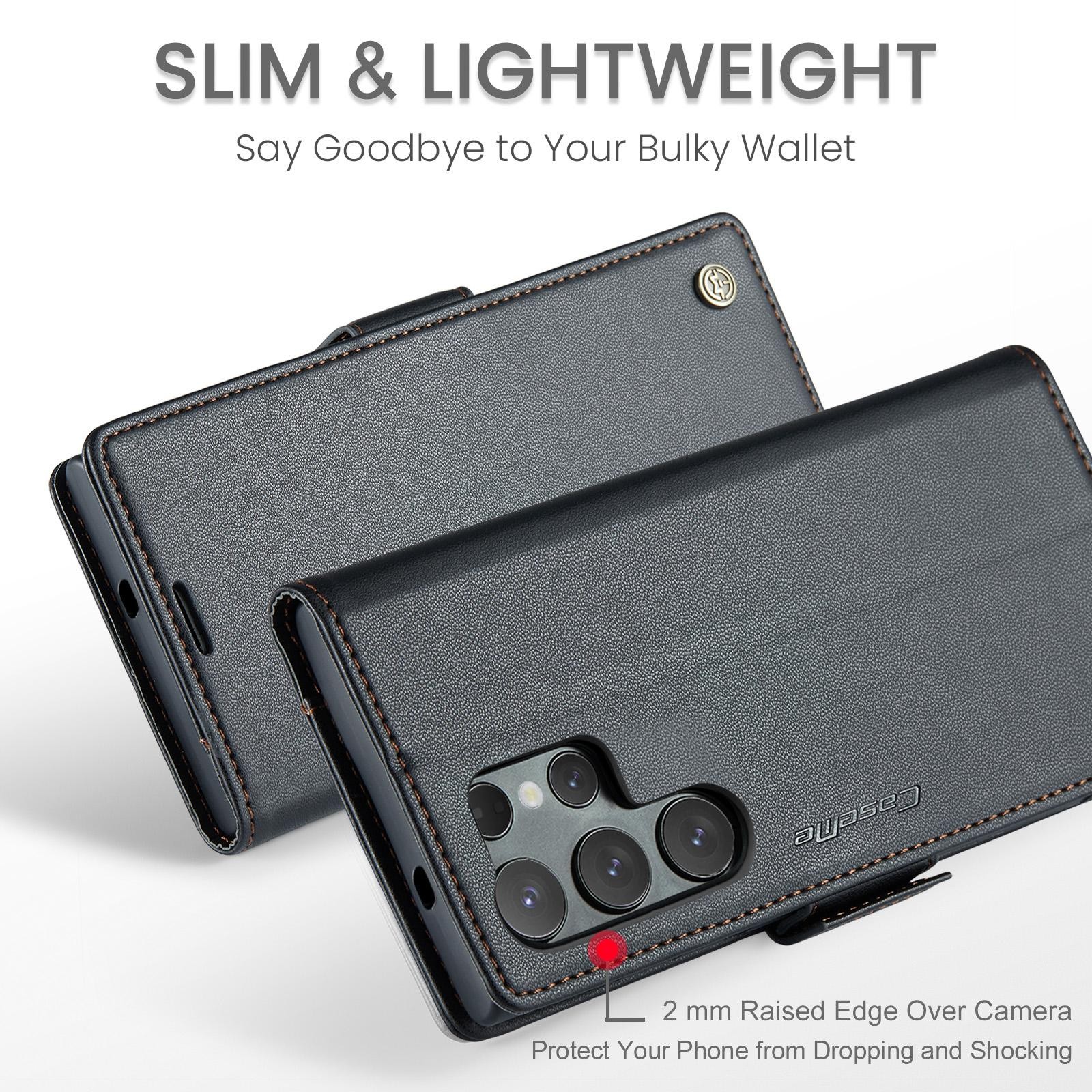 CaseMe 023 Samsung Galaxy S25 5G RFID Θήκη Πορτοφόλι Δερμάτινη –Black
