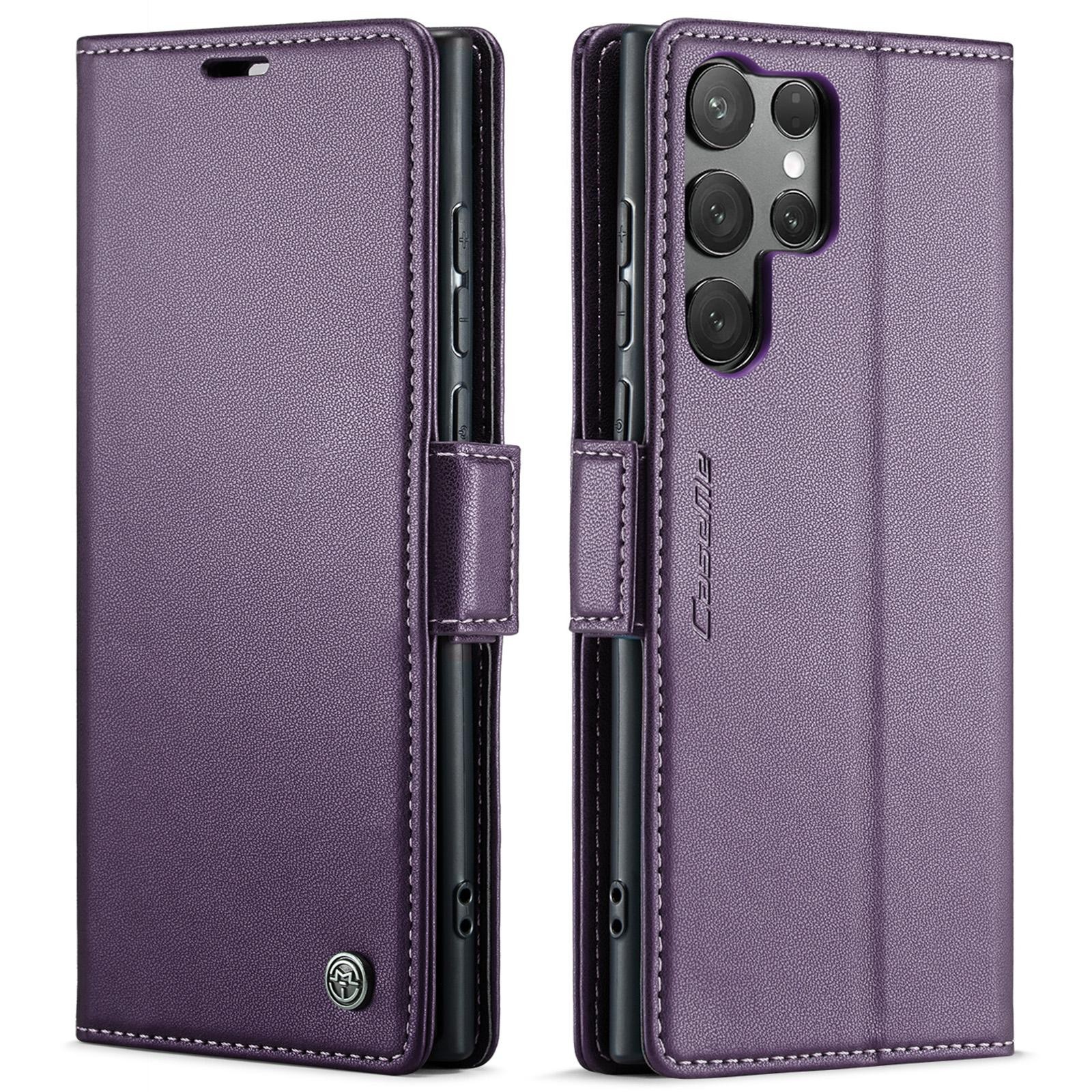 CaseMe 023 Samsung Galaxy S25 Ultra 5G RFID Θήκη Πορτοφόλι Δερμάτινη – Purple