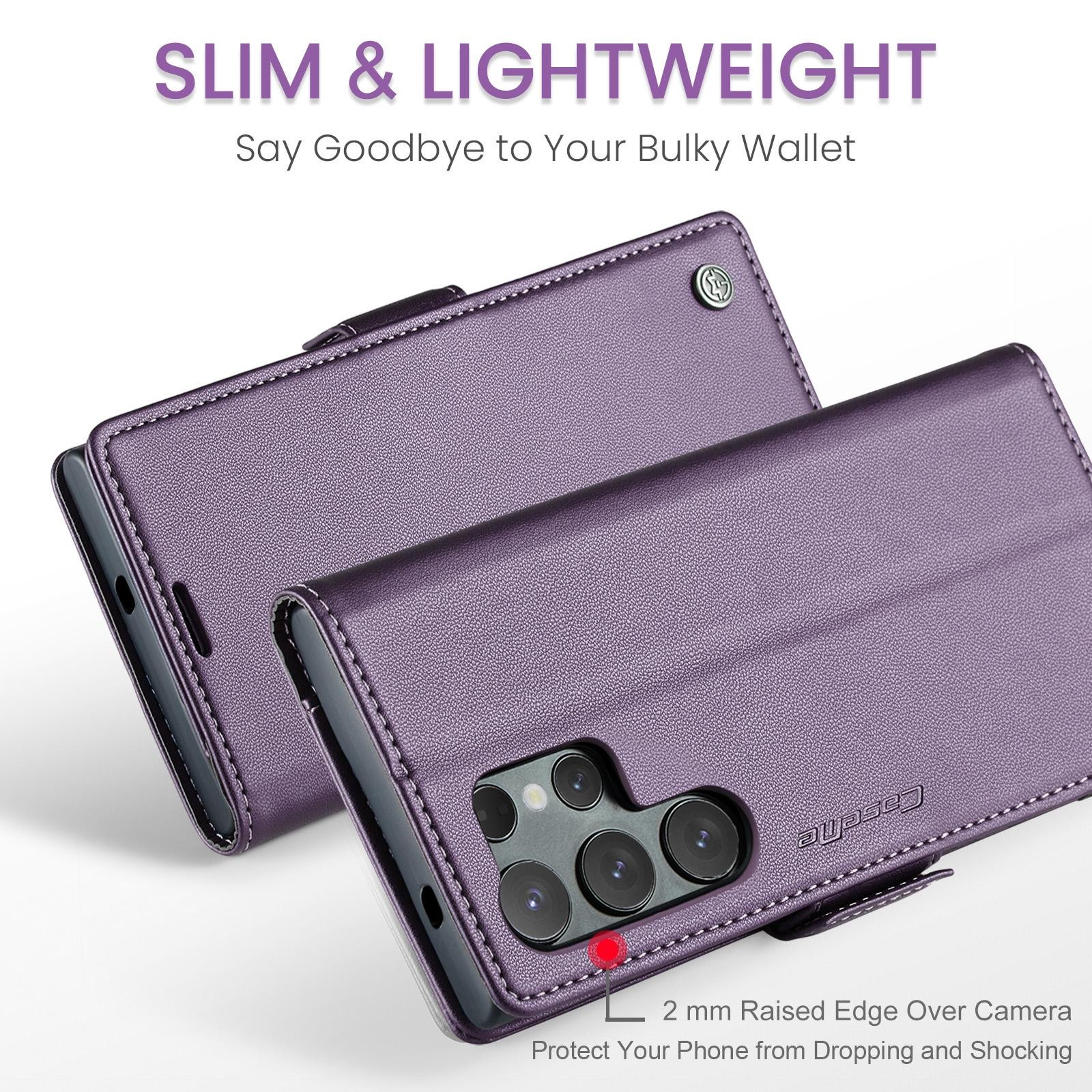 CaseMe 023 Samsung Galaxy S25 Ultra 5G RFID Θήκη Πορτοφόλι Δερμάτινη – Purple