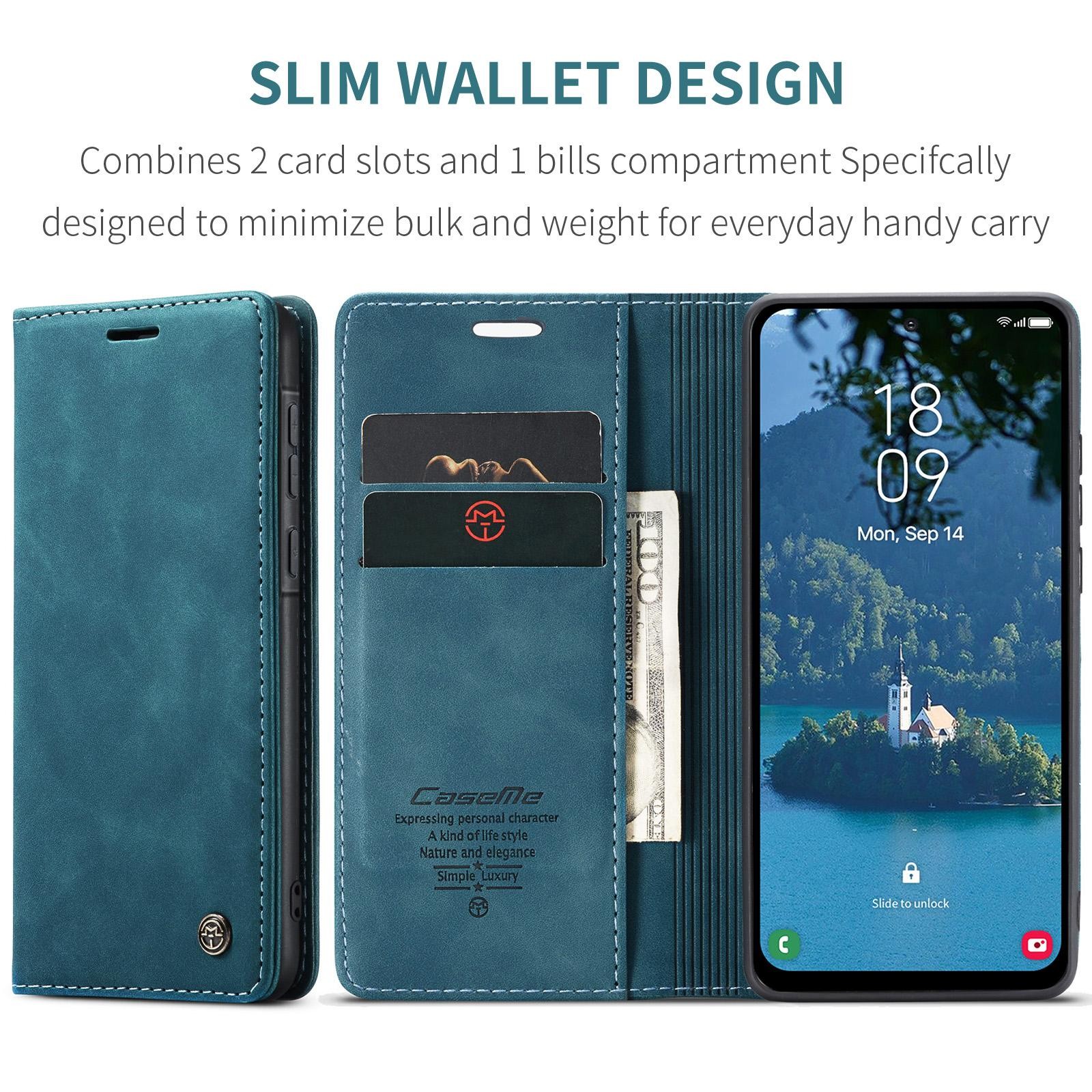 CaseMe 013 Samsung Galaxy A56 5G Retro Leather Θήκη Βιβλίο - Blue