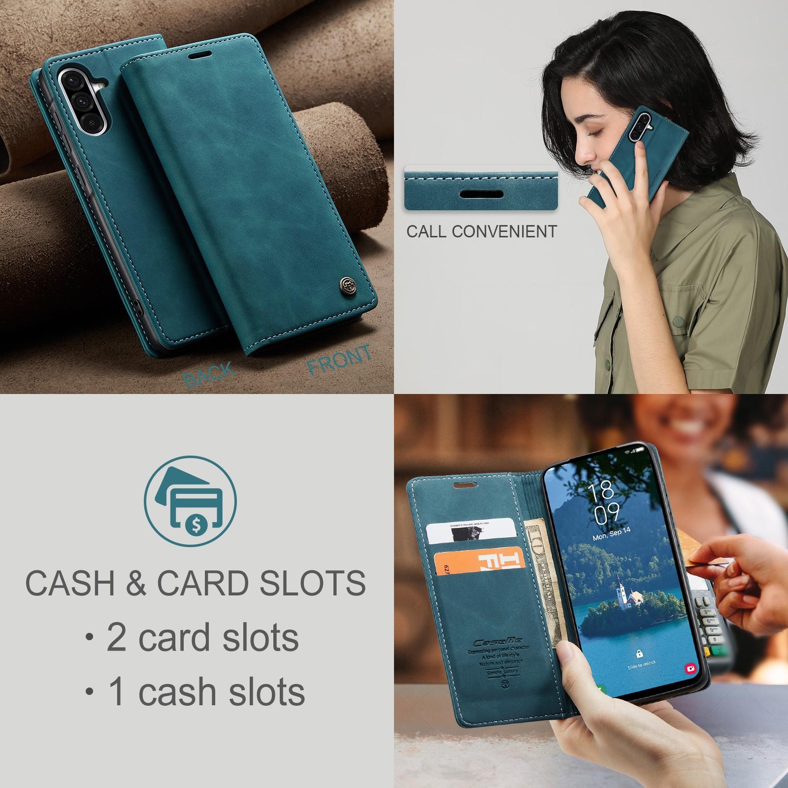 CaseMe 013 Samsung Galaxy A56 5G Retro Leather Θήκη Βιβλίο - Blue