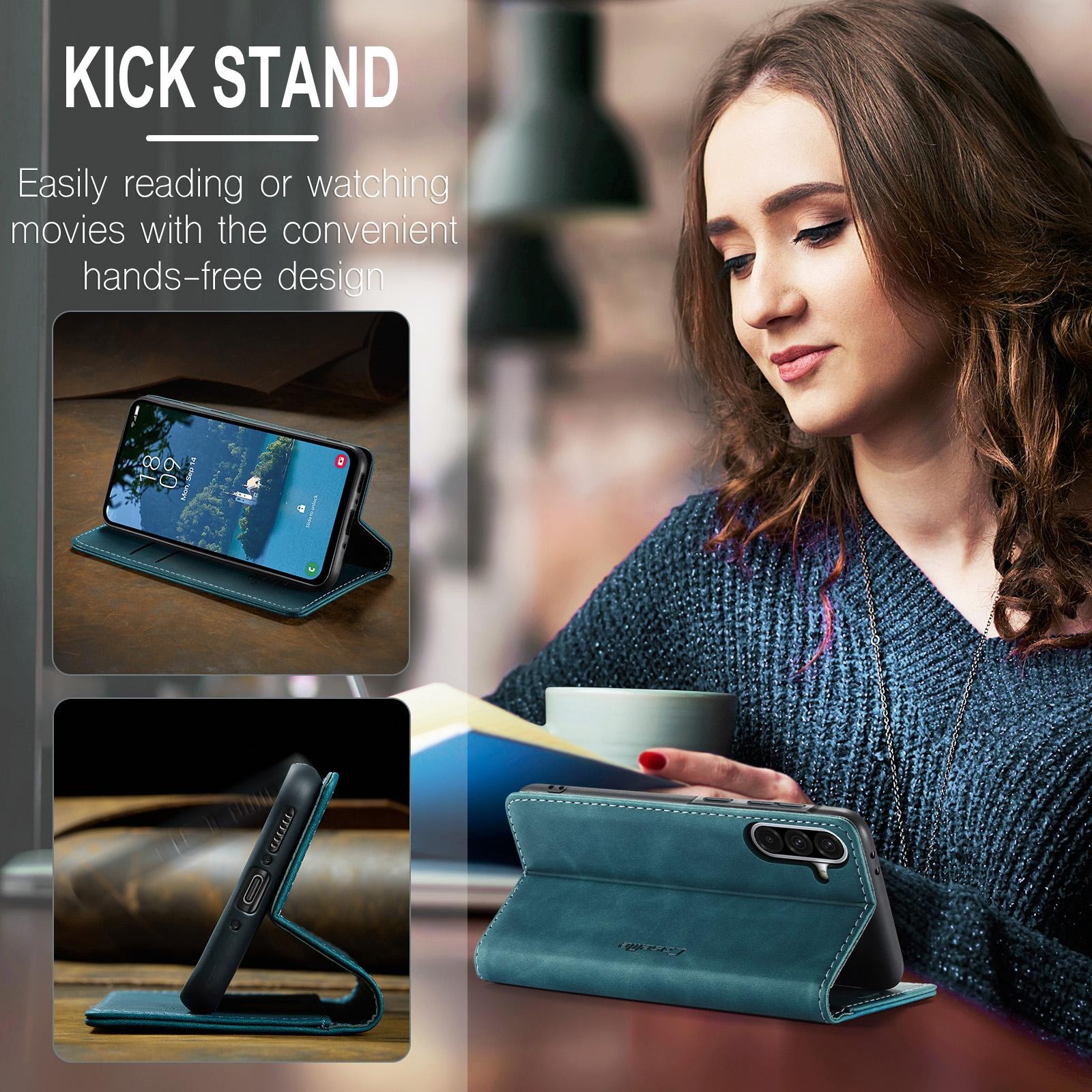 CaseMe 013 Samsung Galaxy A56 5G Retro Leather Θήκη Βιβλίο - Blue