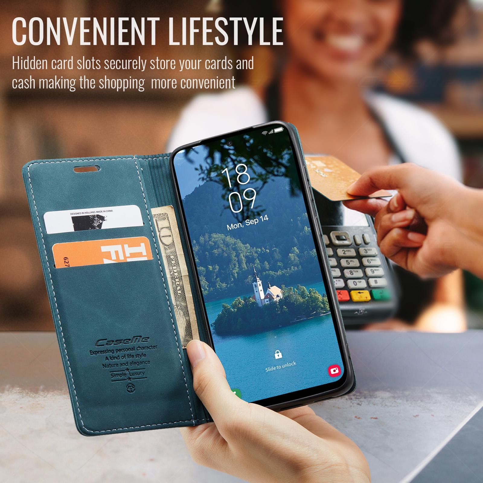 CaseMe 013 Samsung Galaxy A56 5G Retro Leather Θήκη Βιβλίο - Blue