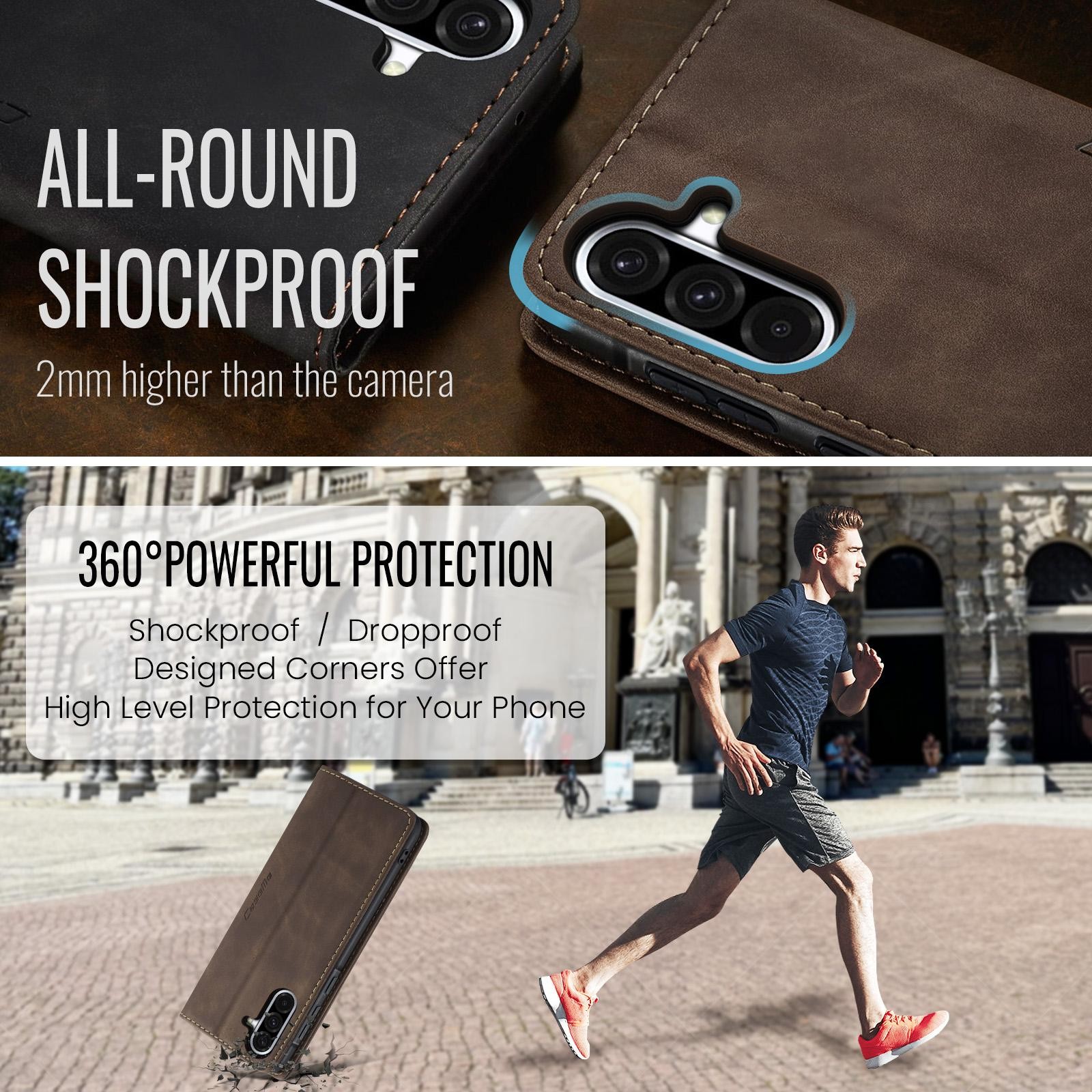CaseMe 013 Samsung Galaxy A56 5G Retro Leather Θήκη Βιβλίο -Coffee