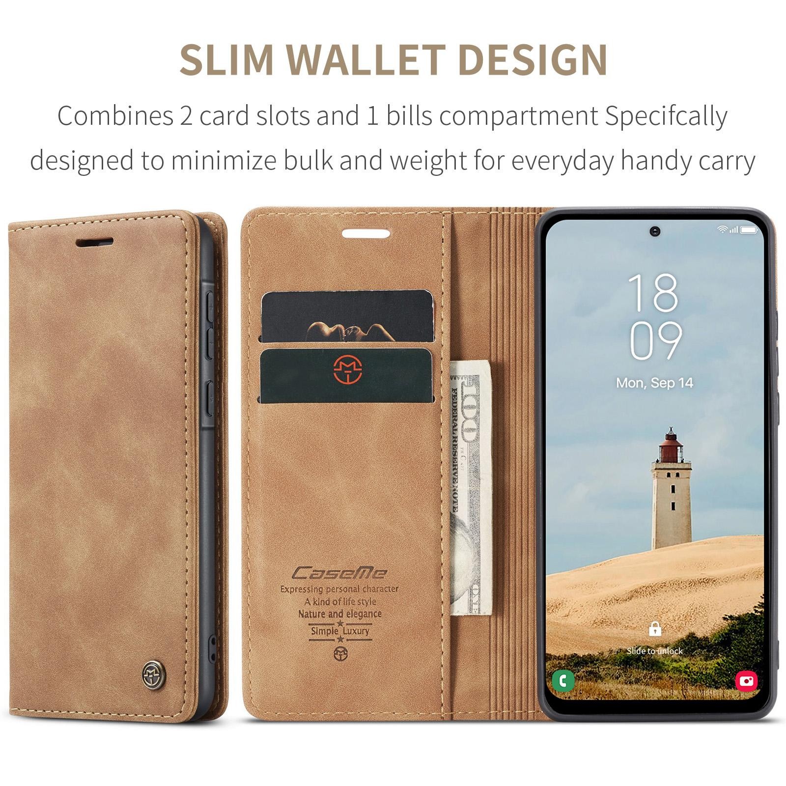 CaseMe 013 Samsung Galaxy A56 5G Retro Leather Θήκη Βιβλίο - Brown