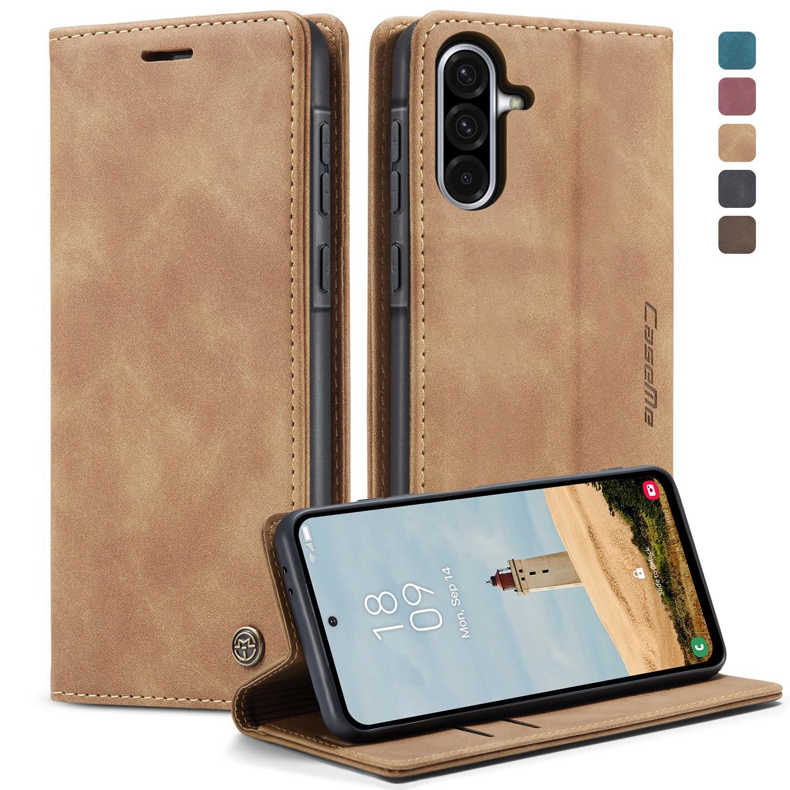 CaseMe 013 Samsung Galaxy A56 5G Retro Leather Θήκη Βιβλίο - Brown