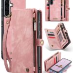 CaseMe 008 Samsung Galaxy A56 5G Θήκη Πορτοφόλι με Αποσπώμενη Θήκη Σιλικόνης -Pink