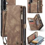 CaseMe 008 Samsung Galaxy A56 5G Θήκη Πορτοφόλι με Αποσπώμενη Θήκη Σιλικόνης -Brown