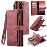 CaseMe C30 Samsung Galaxy A56 5G Card Slots Zipper Θήκη Πορτοφόλι Δερμάτινη –Red