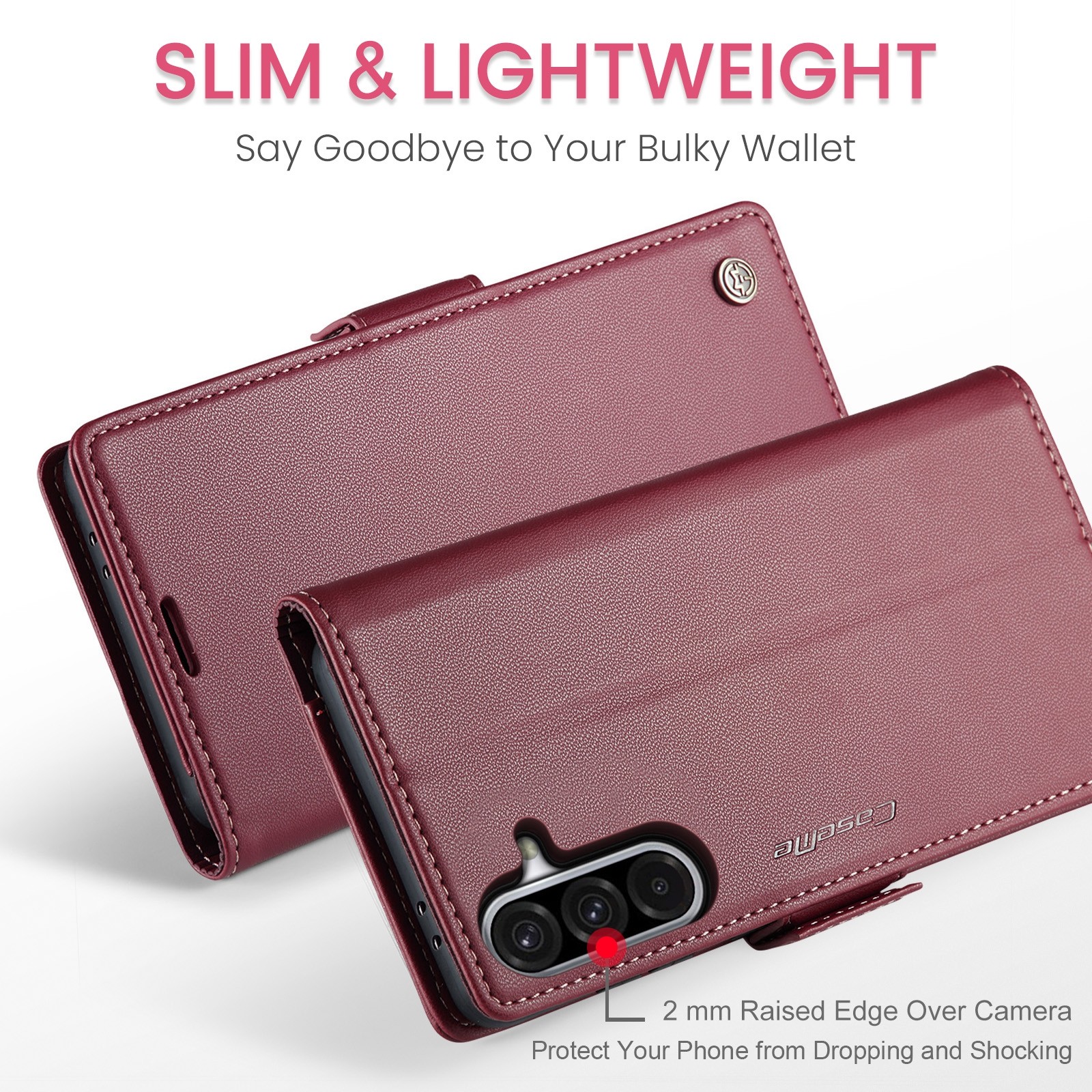 CaseMe 023 Samsung Galaxy A56 5G RFID Θήκη Πορτοφόλι Δερμάτινη –Red