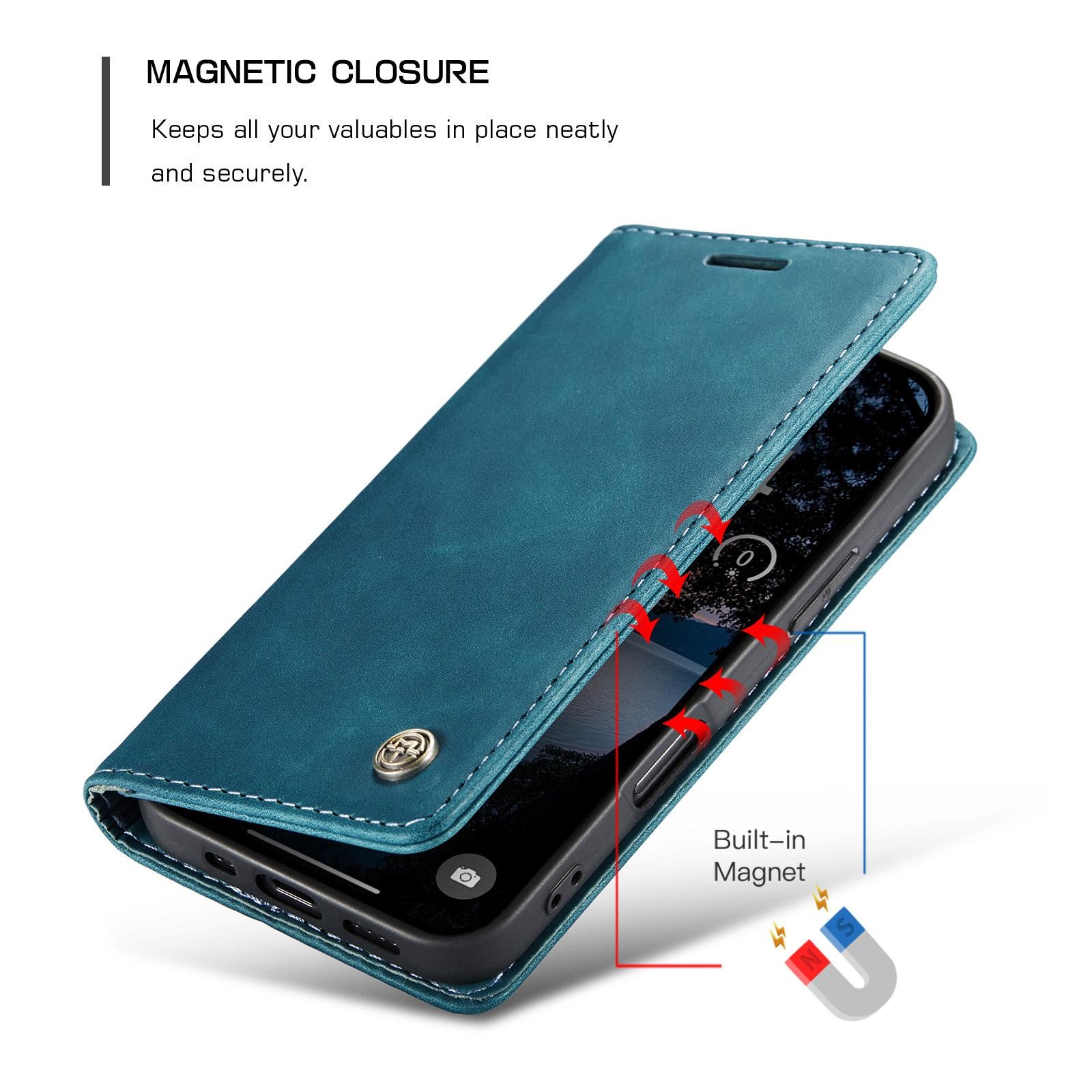 CaseMe 013 iPhone 17 Pro 5G Retro Leather Θήκη Βιβλίο - Blue