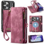 CaseMe 008 iPhone 17 Pro 5G Θήκη Πορτοφόλι με Αποσπώμενη Θήκη Σιλικόνης -Red
