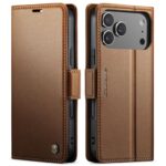 CaseMe 023 iPhone 17 Pro 5G RFID Θήκη Πορτοφόλι Δερμάτινη –Brown