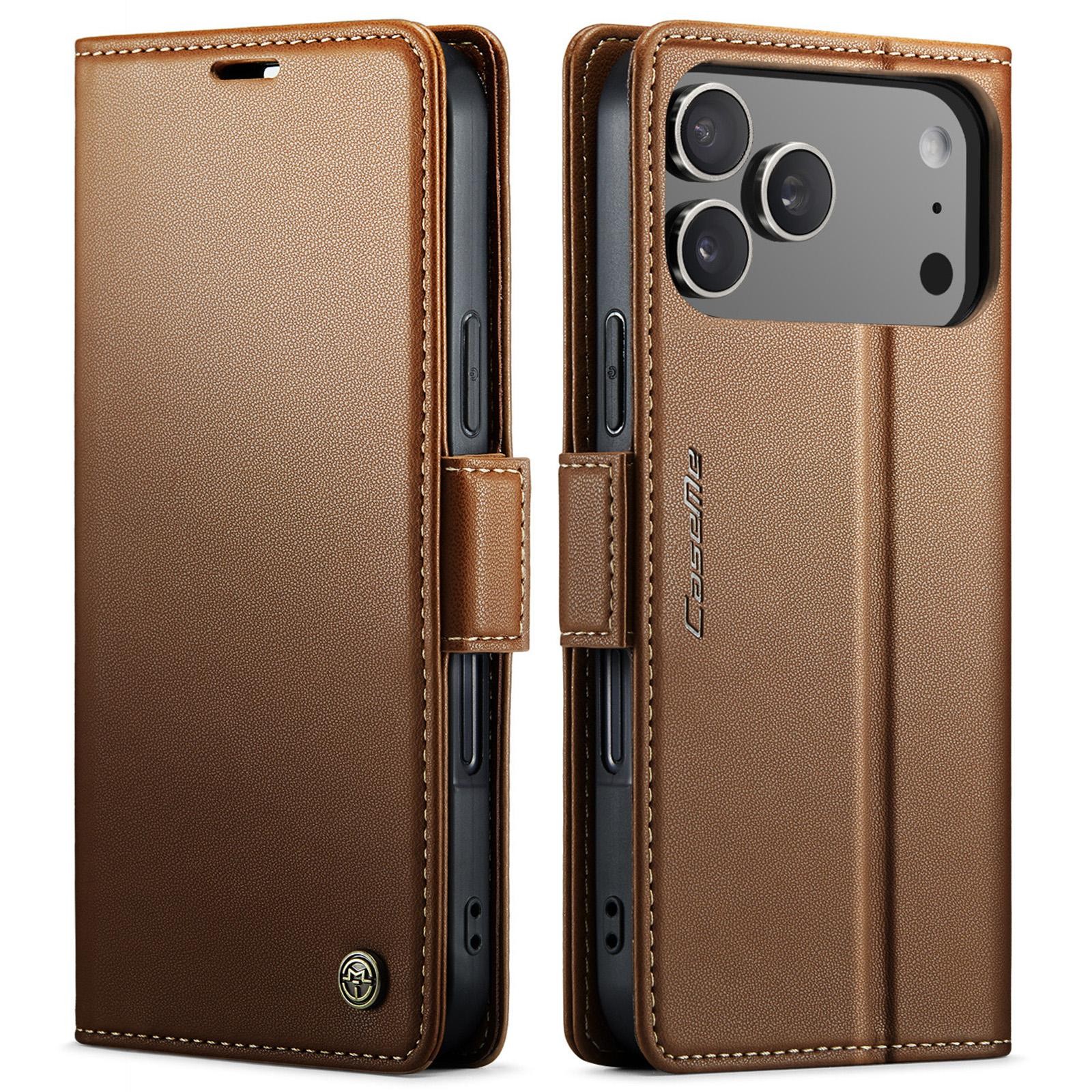 CaseMe 023 iPhone 17 Pro 5G RFID Θήκη Πορτοφόλι Δερμάτινη –Brown