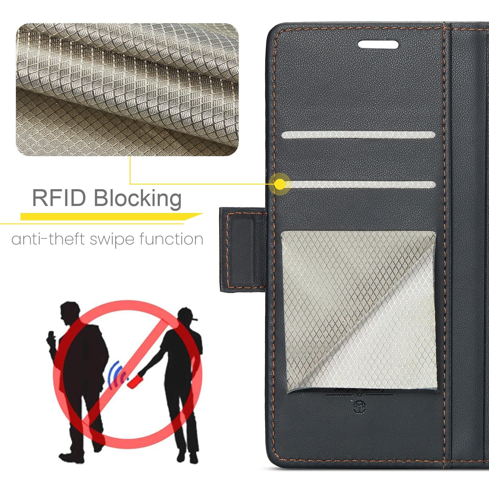 CaseMe 023 iPhone 17 Pro 5G RFID Θήκη Πορτοφόλι Δερμάτινη –Black