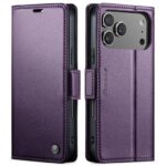 CaseMe 023 iPhone 17 Pro Max 5G RFID Θήκη Πορτοφόλι Δερμάτινη – Purple