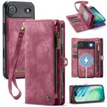 CaseMe 008 iPhone 17 Air Θήκη Πορτοφόλι με Αποσπώμενη Θήκη Σιλικόνης - Red
