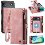 CaseMe 008 iPhone 17 Air Θήκη Πορτοφόλι με Αποσπώμενη Θήκη Σιλικόνης -Pink