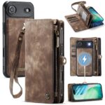 CaseMe 008 iPhone 17 Air Θήκη Πορτοφόλι με Αποσπώμενη Θήκη Σιλικόνης -Brown