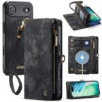CaseMe 008 iPhone 17 Air Θήκη Πορτοφόλι με Αποσπώμενη Θήκη Σιλικόνης - Black
