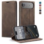 CaseMe 013 iPhone 17 Air Retro Leather Θήκη Βιβλίο - Coffee